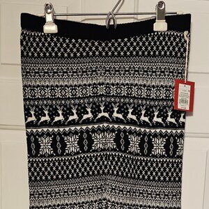 NWT Target Mossimo SupplyCo Womens Winter Thick Reindeer Black White Leggings M